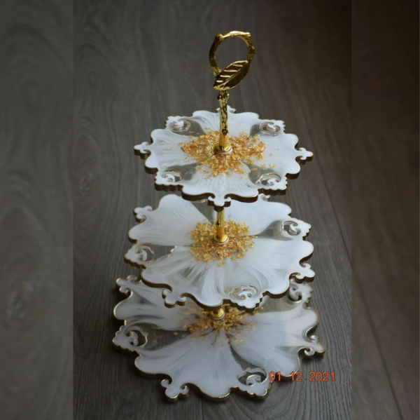 3 Tiers Fruit Resin Trays Complete Set Handles