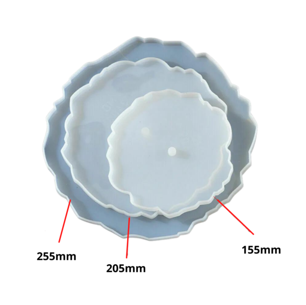 3 Tiers Fruit Resin Trays Complete Set with Flat Circle Dishes