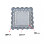 3 Tiers Fruit Resin Trays Complete Set with Flat Square Dishes