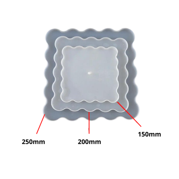 3 Tiers Fruit Resin Trays Complete Set with Flat Square Dishes