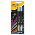 BIC Intensity Fineliner Felt Tip Assorted Colors Pens (0.8 mm)- Pack of 4