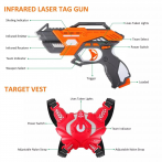 Kidz Infrared Laser Tag Guns Mega Pack – Set of 4 Players and Vests- Guns & Vest Details