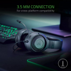 Razer Kraken X Lite Ultralight Gaming Black Headset 3.5mm connector