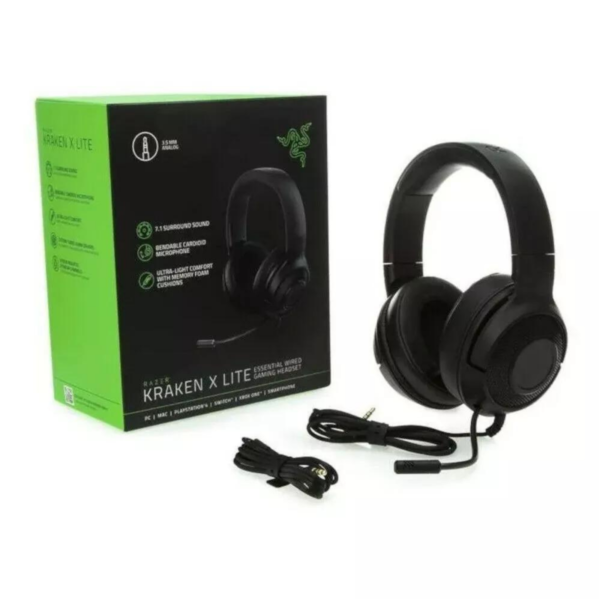 Razer Kraken X Lite Ultralight Gaming Black Wired Headset 7.1 Surround Sound