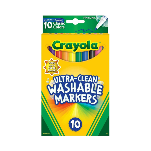 20 Crayola Ultra Clean Washable Fineline Markers Classic Colours 10+10 Pack