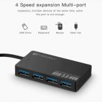 4 Port USB 3.0 Hub, Ultra Slim High Speed Data USB Hub Compact Expansion Smart Splitter