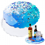 Large Irregular Edges Silicone Round Tray Epoxy Resin Casting Art- Output