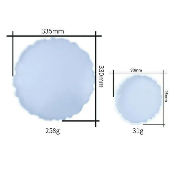 Large Irregular Edges Silicone Round Tray Epoxy Resin Casting Art Sizes