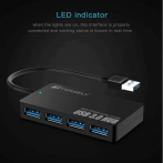 T Tersely 4-Port USB 3.2 Gen 2x1 Hub, 10Gbps High Speed Ultra Slim Data Hub